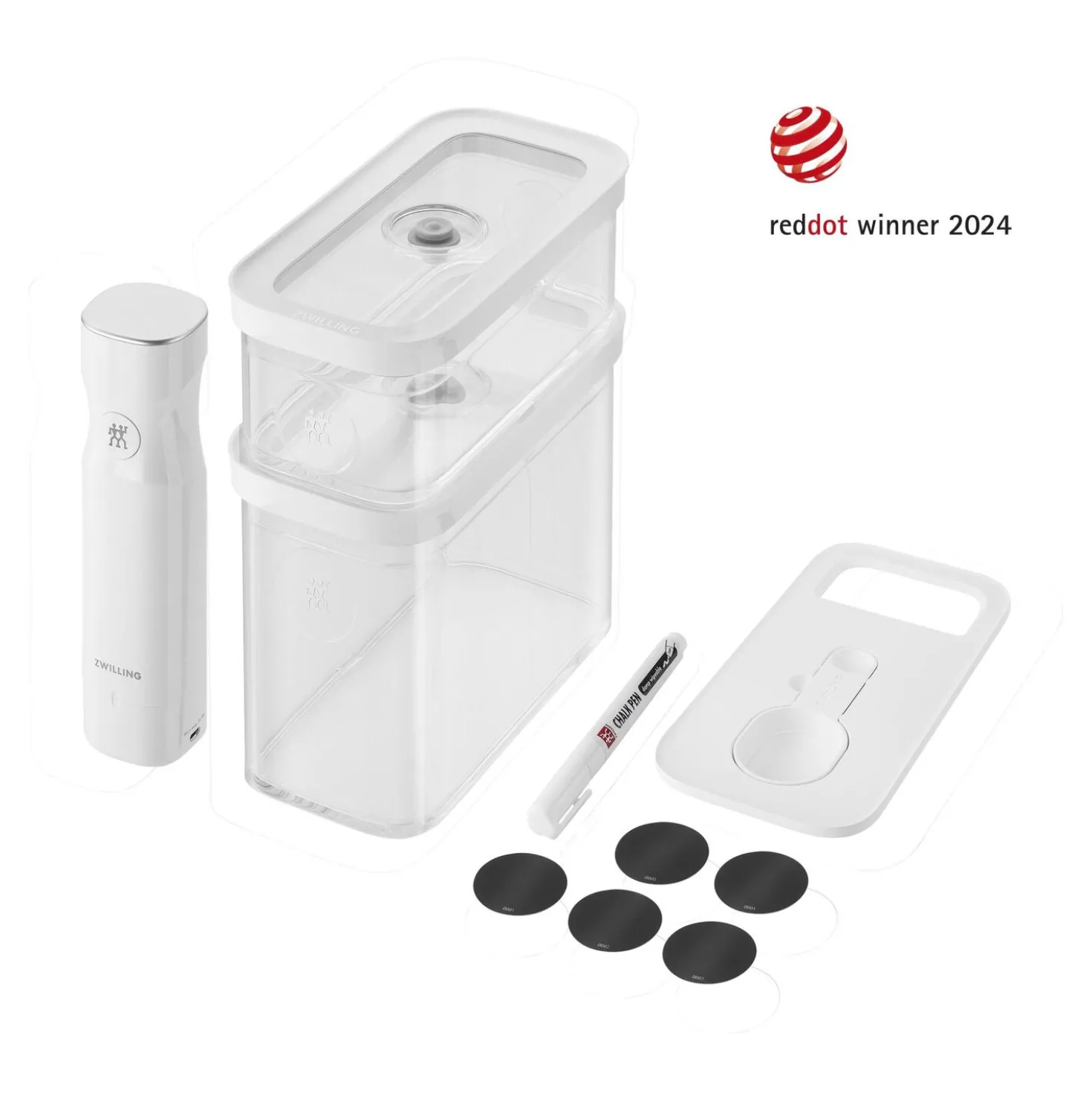 CUBE Vakuum Starter Set, M / 5-tlg, Transparent-Weiß