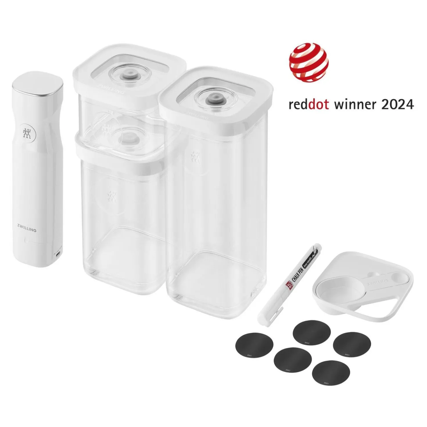 Cube Vakuum Starter Set, S / 6-tlg, Transparent-Weiß