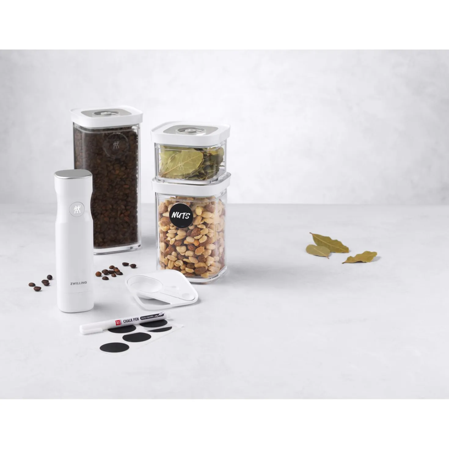 Cube Vakuum Starter Set, S / 6-tlg, Transparent-Weiß