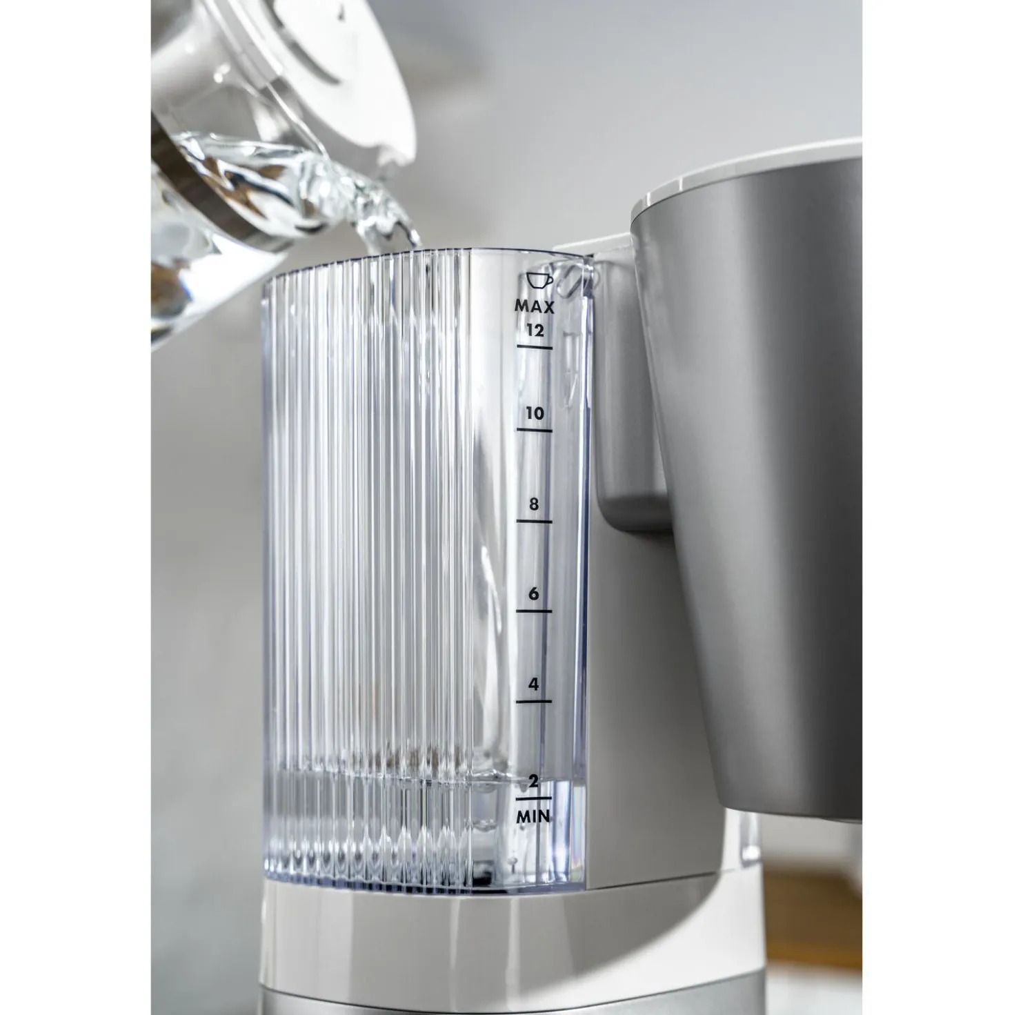 Filterkaffeemaschine, 1,5 l, Silber-Weiß