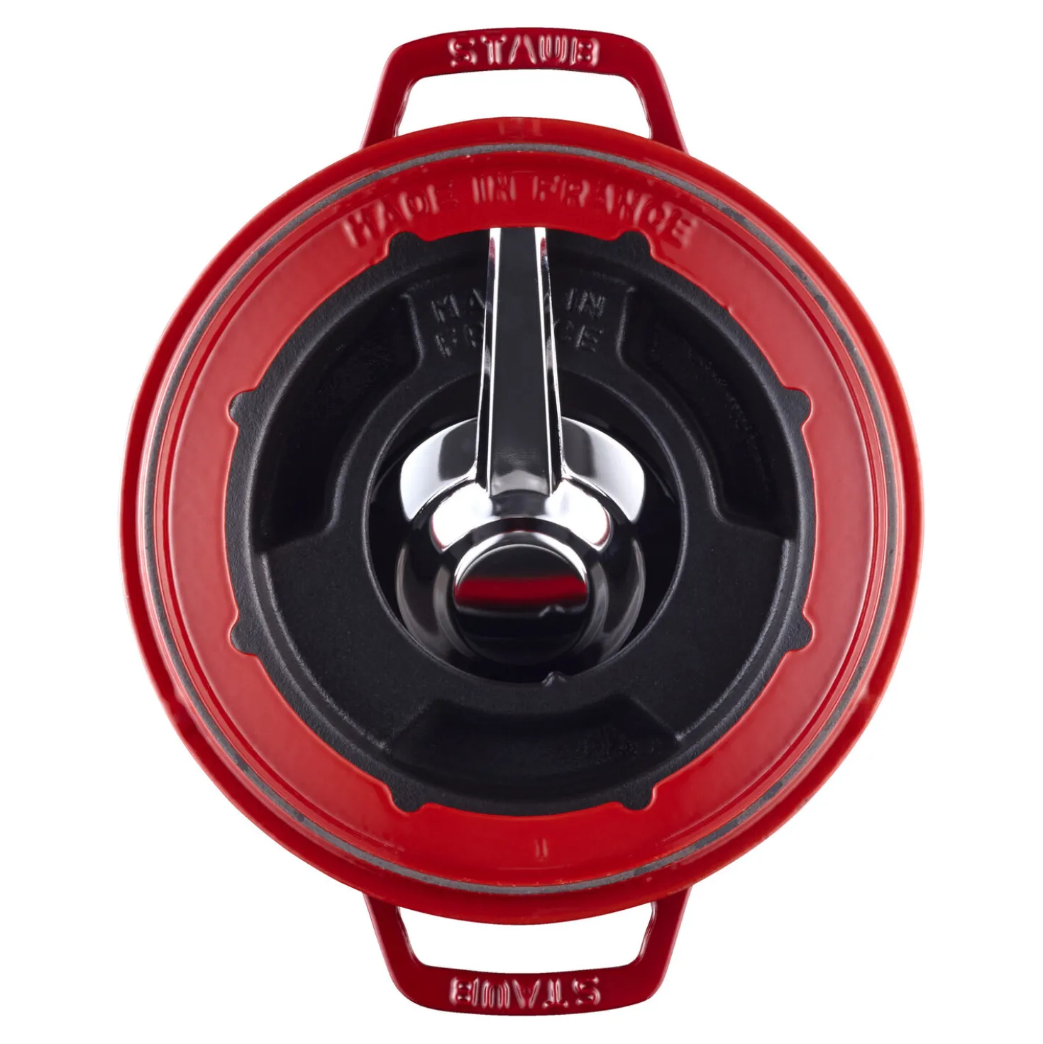 Fondue Set 20 cm, rund, Kirsch-Rot, Gusseisen
