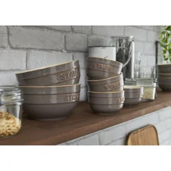 Förmchenset 9 cm / 2-tlg, rund, Antik-Grau, Keramik