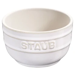 Förmchenset 9 cm / 2-tlg, rund, Elfenbein-Weiß, Keramik