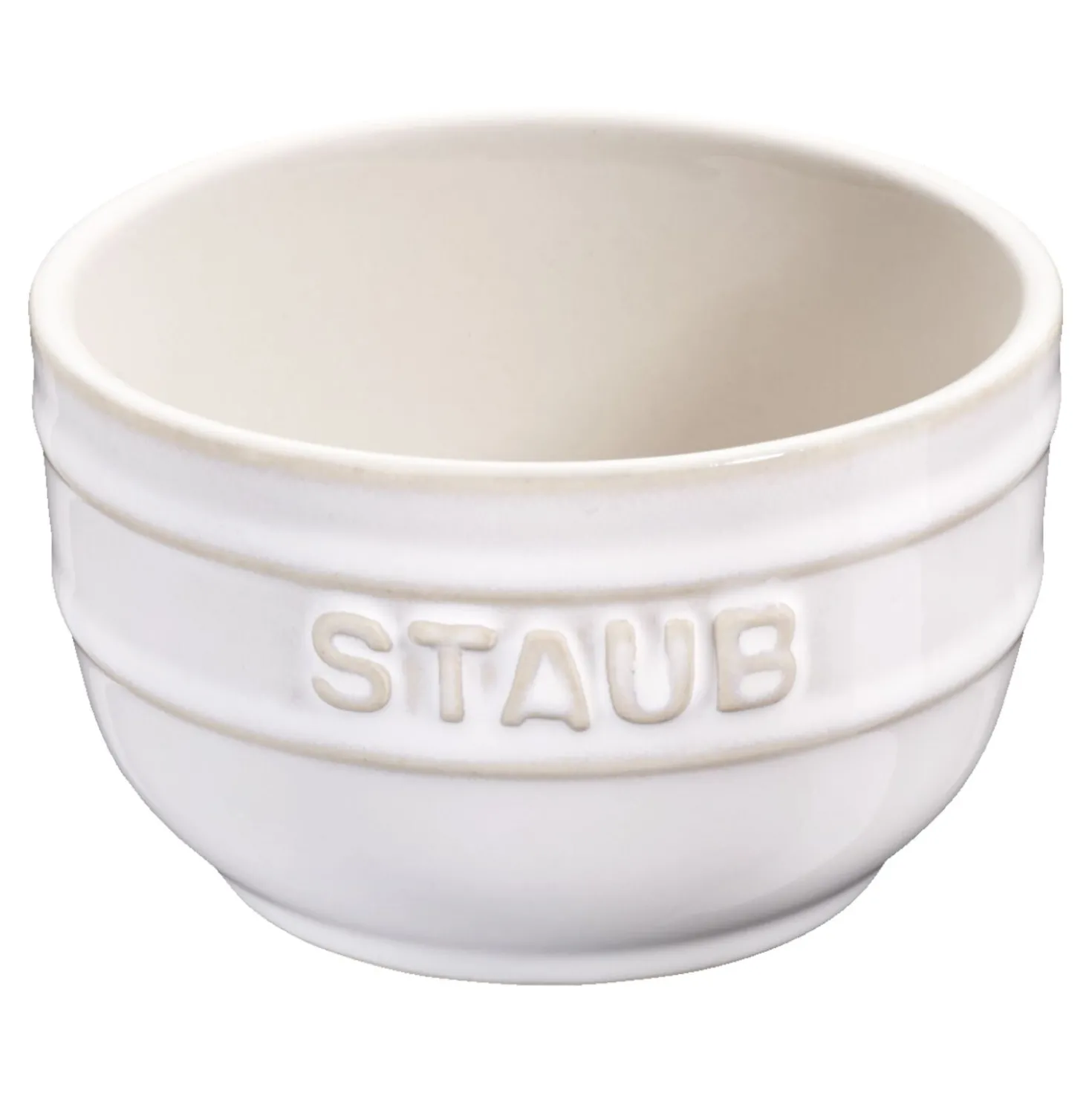 Förmchenset 9 cm / 2-tlg, rund, Elfenbein-Weiß, Keramik