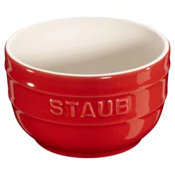 Förmchenset 9 cm / 2-tlg, rund, Kirsch-Rot, Keramik