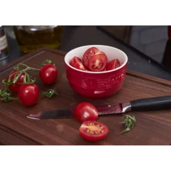 F&ouml;rmchenset 9 cm / 2-tlg, rund, Kirsch-Rot, Keramik