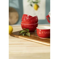 Förmchenset 9 cm / 2-tlg, rund, Kirsch-Rot, Keramik