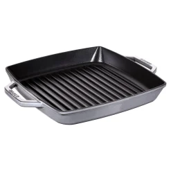 Grillpfanne 28 cm, quadratisch, Graphit-Grau, Gusseisen