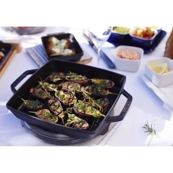 Grillpfanne 28 cm, quadratisch, Schwarz, Gusseisen