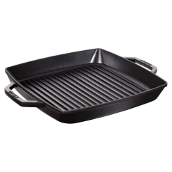 Grillpfanne 33 cm, quadratisch, Schwarz, Gusseisen