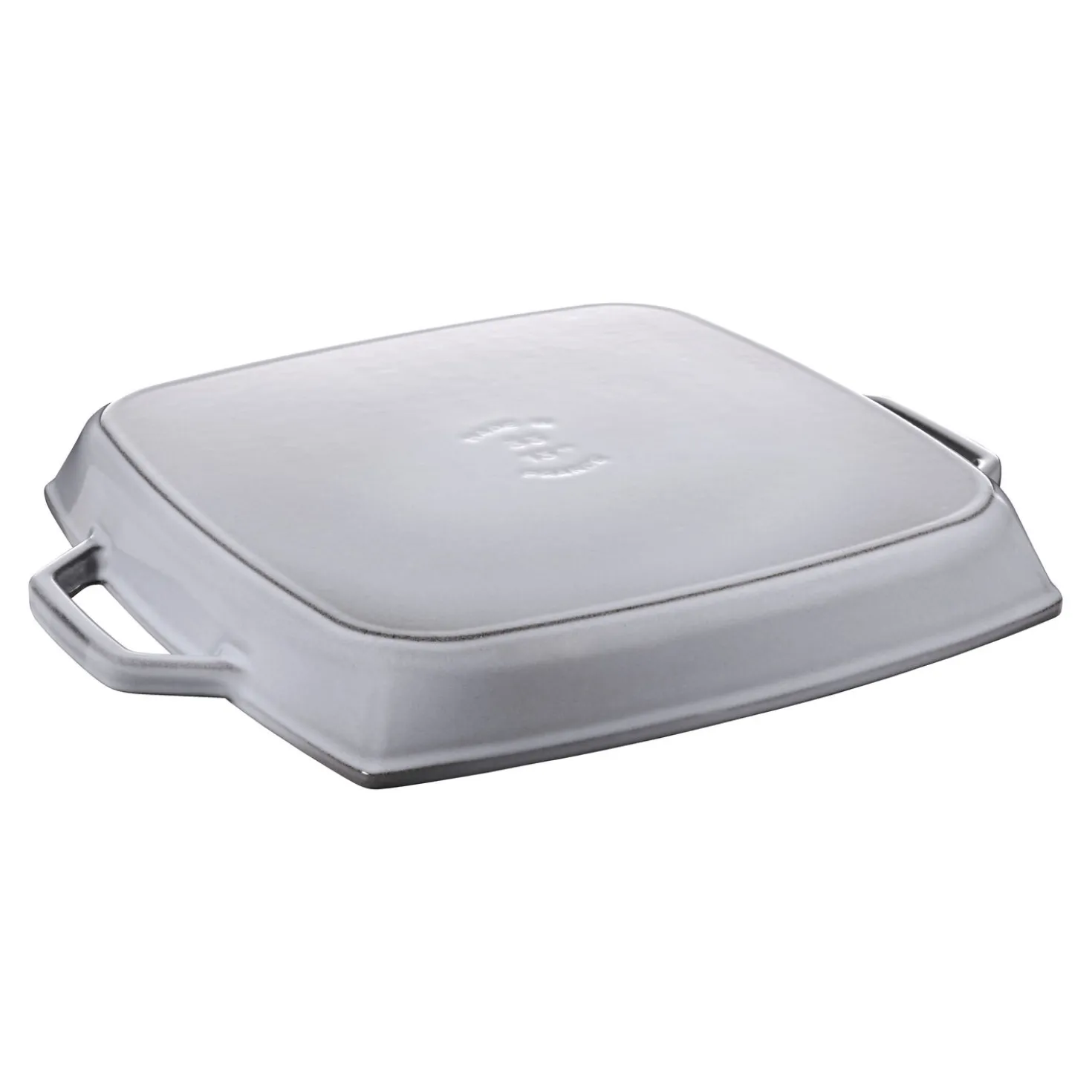Grillpfanne mit zwei Griffen, quadratisch, 33 cm, grau 33 cm, quadratisch, Graphit-Grau, Gusseisen