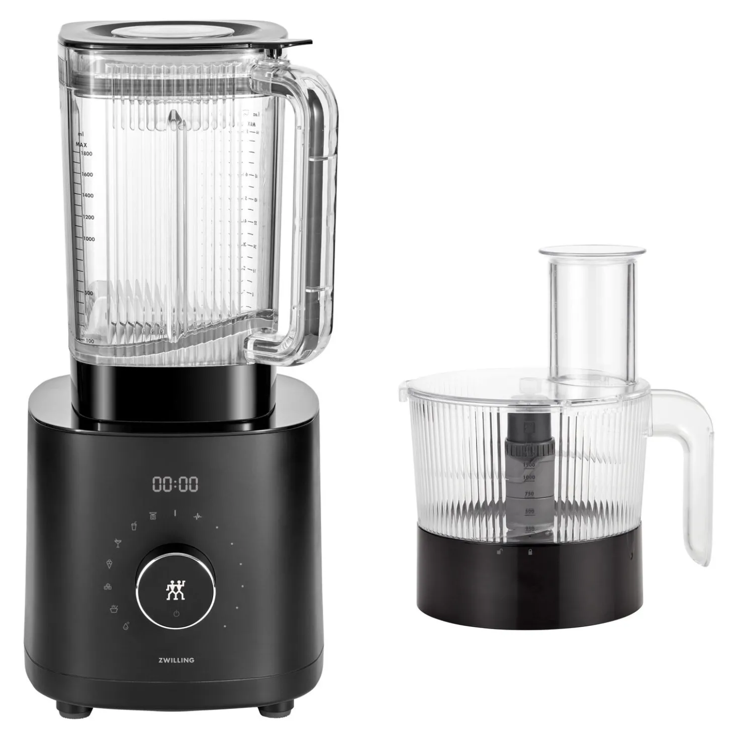 Hochleistungsstandmixer Pro & Food Processor Set, 2-tlg. / 1,8 l/1,2 l, Schwarz