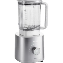Hochleistungsstandmixer Pro mit Food Processor, Silber-Weiß