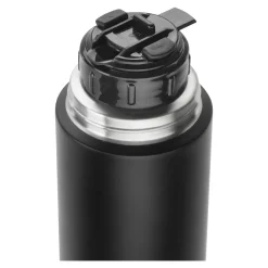 Isolierflasche, 1 l, Edelstahl, Schwarz