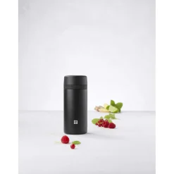 Isolierflasche für Tee & Infused Water, 420 ml, Edelstahl, Schwarz