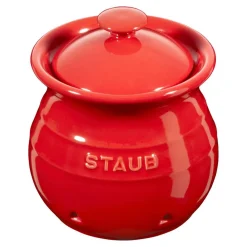 Knoblauchbehälter Kirsch-Rot, Keramik