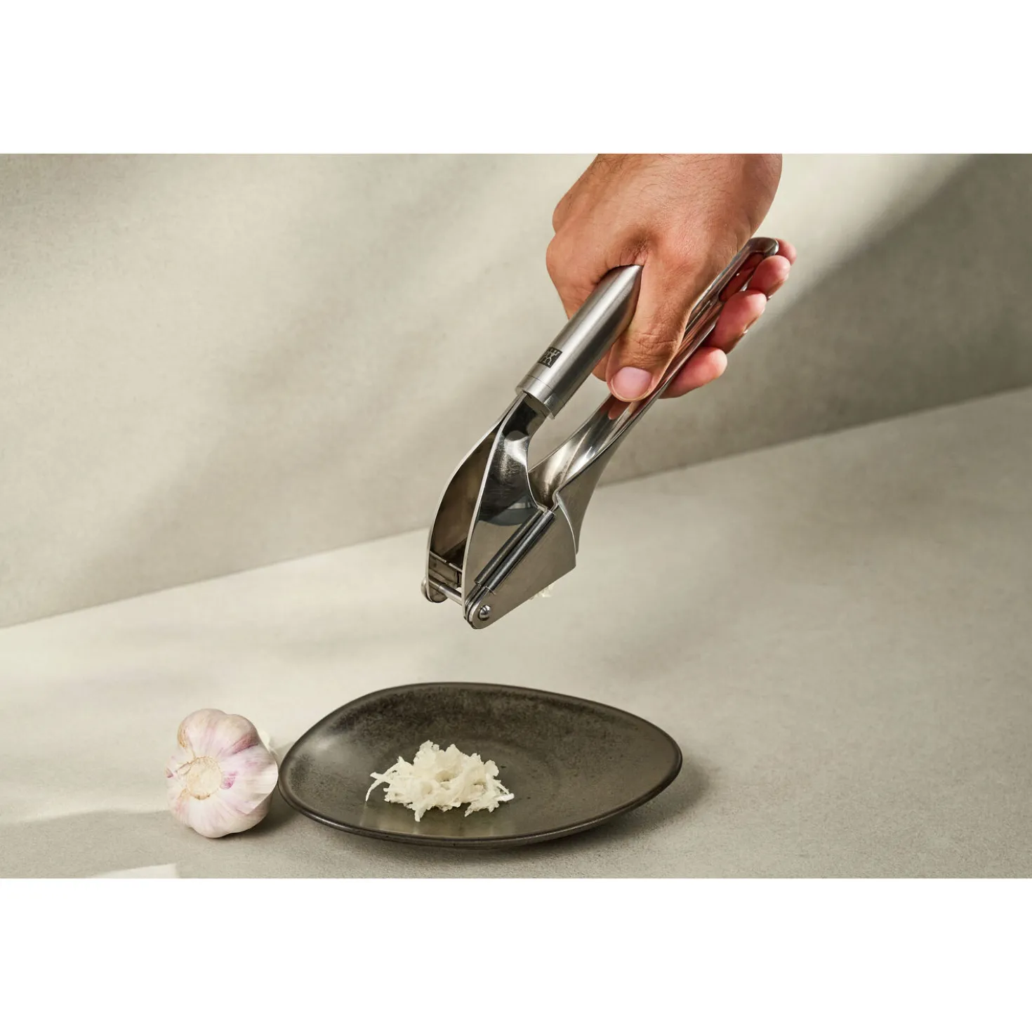 Knoblauchpresse, 20 cm, 18/10 Edelstahl