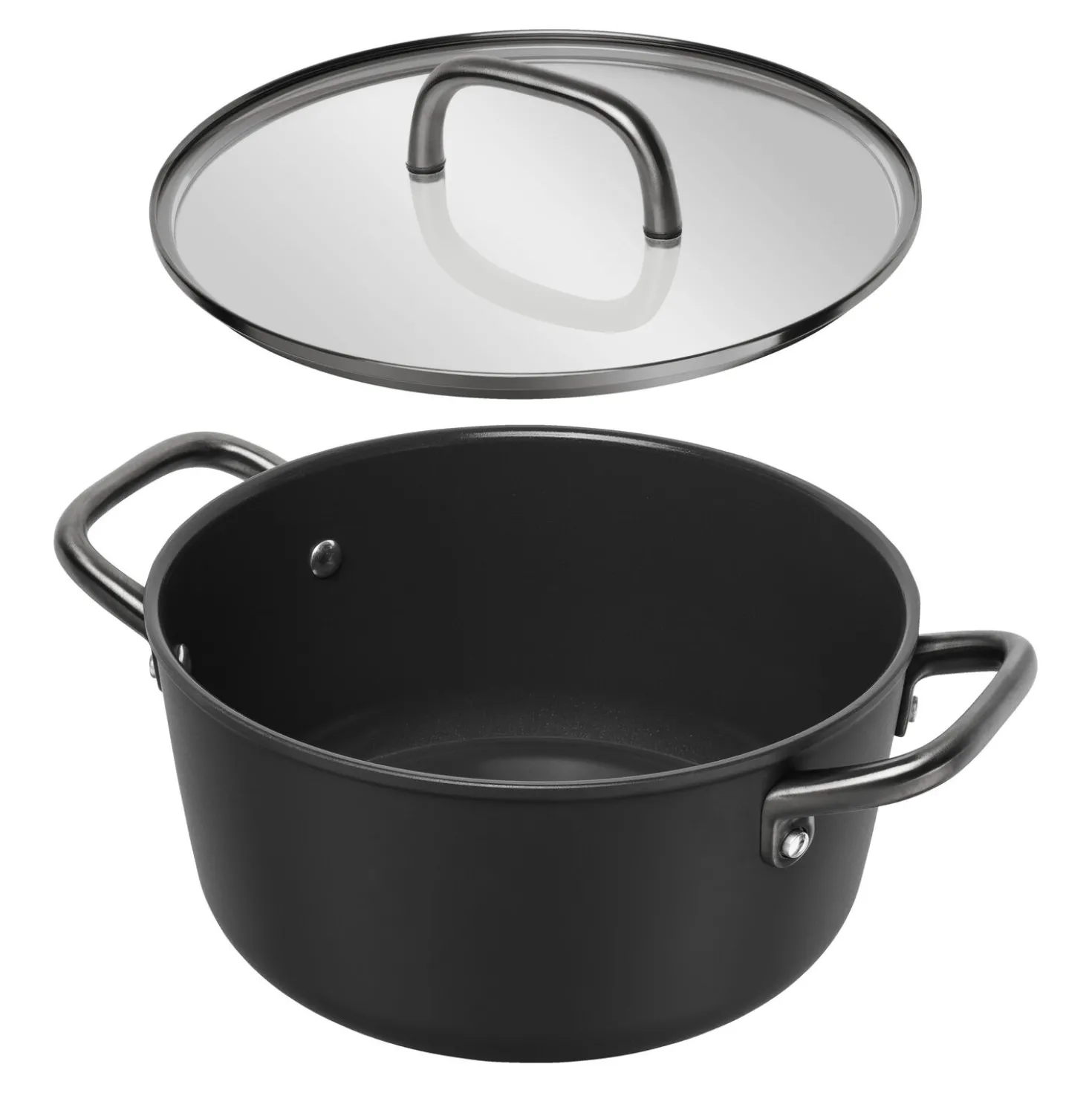 Kochtopf mit Glasdeckel 24 cm, Aluminium