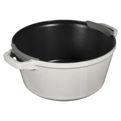 Kochtopfset Stackable 2-tlg, rund, Weisser Trüffel, Gusseisen