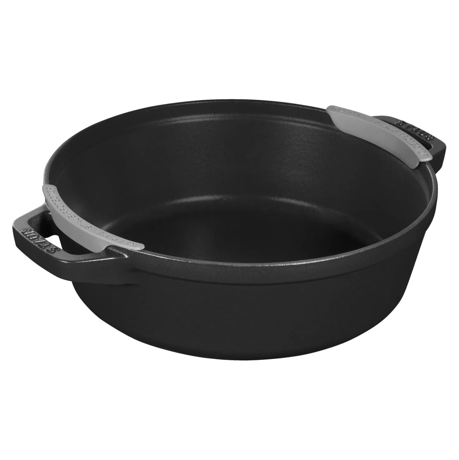 Kochtopfset 3-tlg, rund, Schwarz, Gusseisen