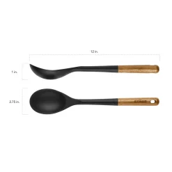 Kochzubehör-Set mit Zange, Mehrzwecklöffel und Servierlöffel, 3-tlg.