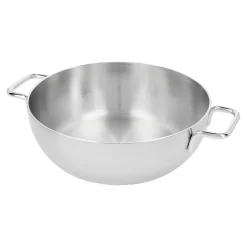 Konische Schmorpfanne mit Glasdeckel 28 cm, 18/10 Edelstahl