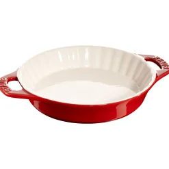 Kuchenform 24 cm, rund, Kirsch-Rot, Keramik