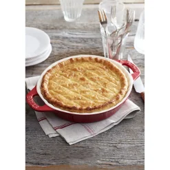 Kuchenform 24 cm, rund, Kirsch-Rot, Keramik