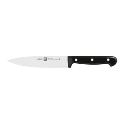Messer & Messerblock Set, 5-tlg. / 10/16/20/30 cm, Schwarz/Braun, Sonderschmelze/Bambus