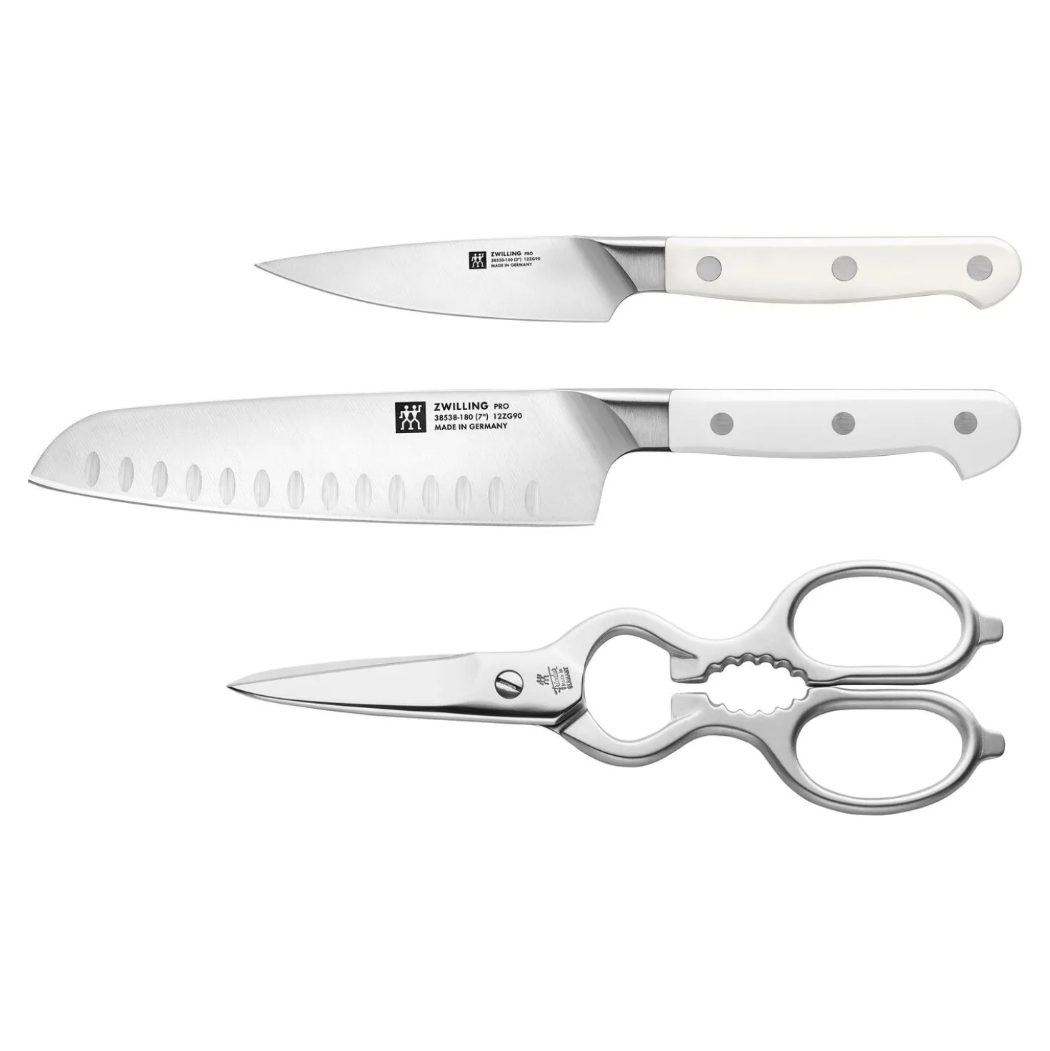 Messer-Set mit Edelstahl-Vielzweckschere, 3-tlg.