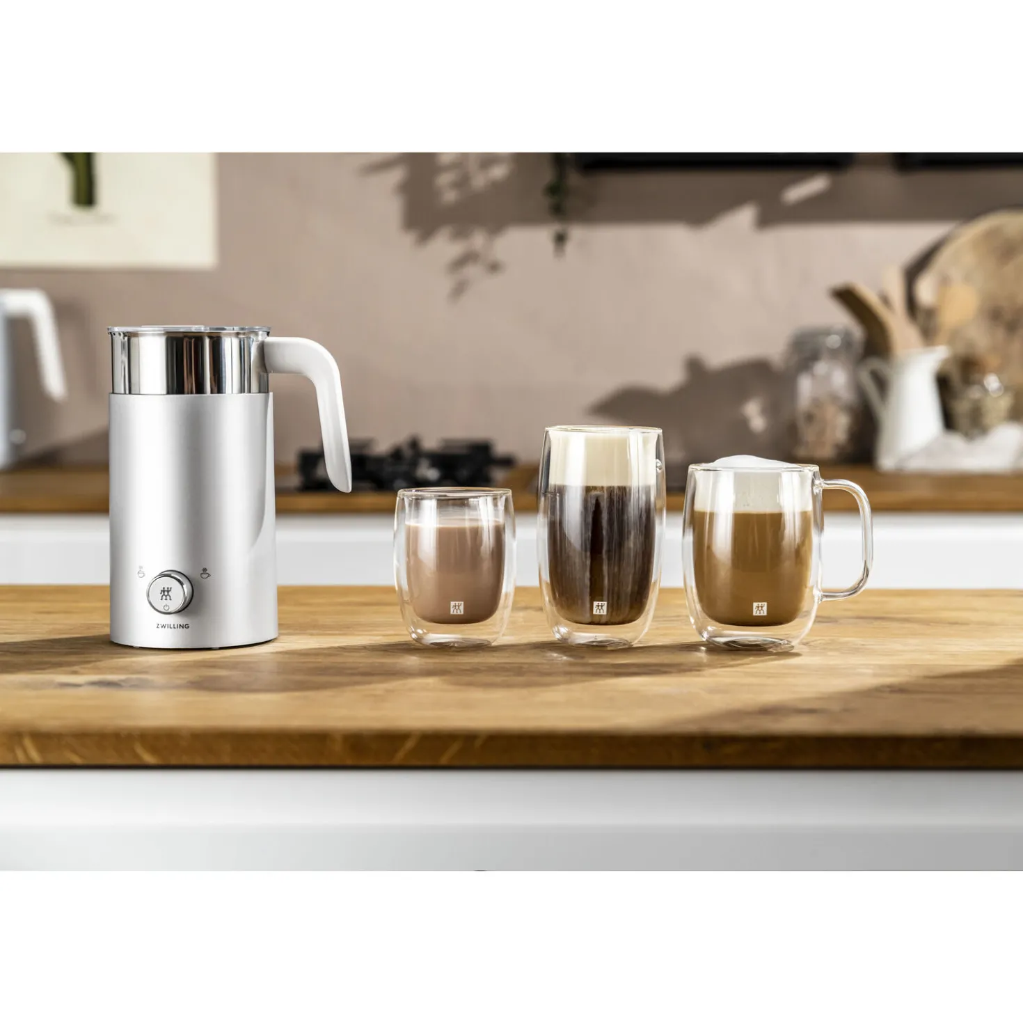 Milchaufschäumer, 400 ml, Silber