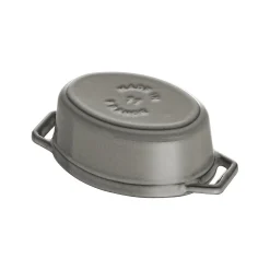 Mini Cocotte 11 cm, oval, Graphit-Grau, Gusseisen