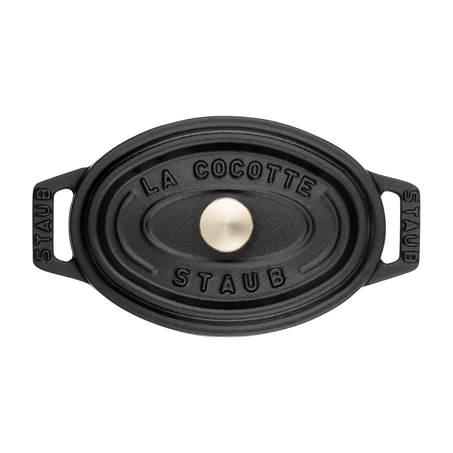 Mini Cocotte 11 cm, oval, Schwarz, Gusseisen
