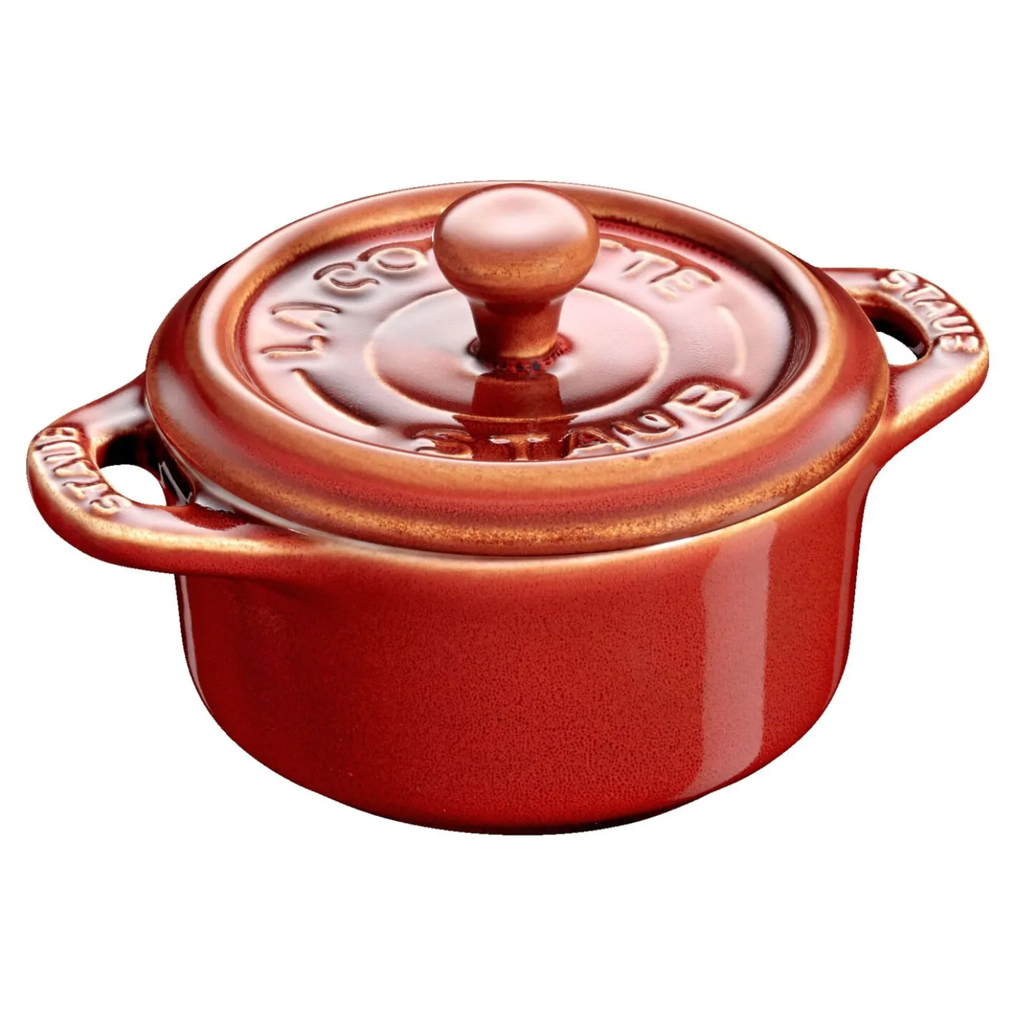 Mini Cocotte 10 cm, rund, Antik-Kupfer, Keramik