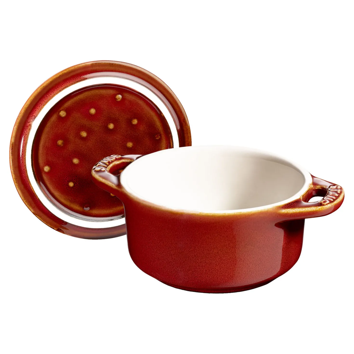 Mini Cocotte 10 cm, rund, Antik-Kupfer, Keramik