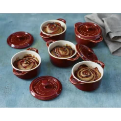 Mini Cocotte 10 cm, rund, Antik-Kupfer, Keramik