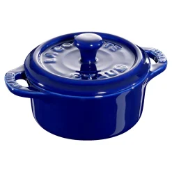 Mini Cocotte 10 cm, rund, Dunkelblau, Keramik