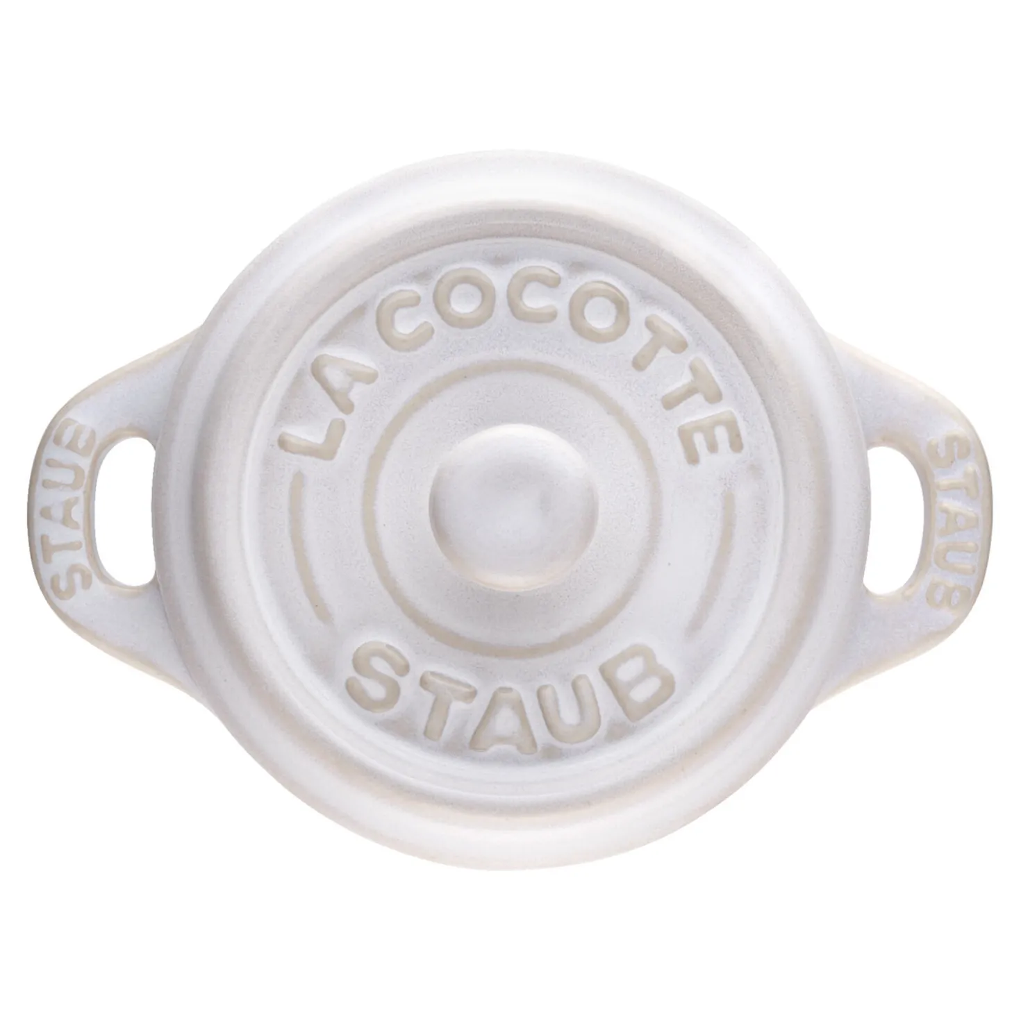 Mini Cocotte 10 cm, rund, Elfenbein-Weiß, Keramik