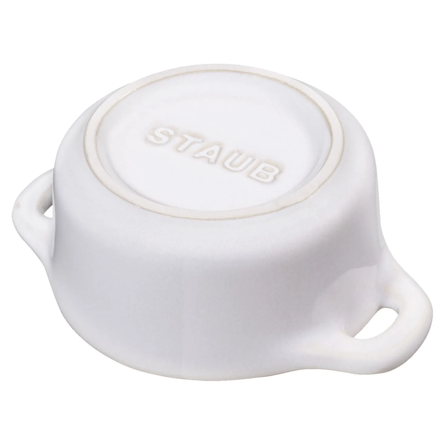 Mini Cocotte 10 cm, rund, Elfenbein-Weiß, Keramik