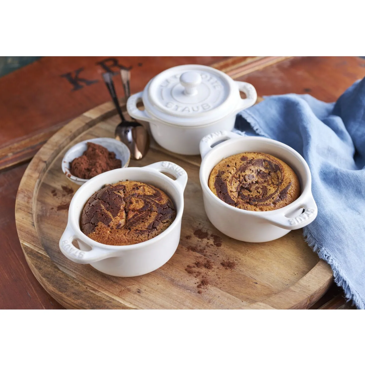 Mini Cocotte 10 cm, rund, Elfenbein-Weiß, Keramik