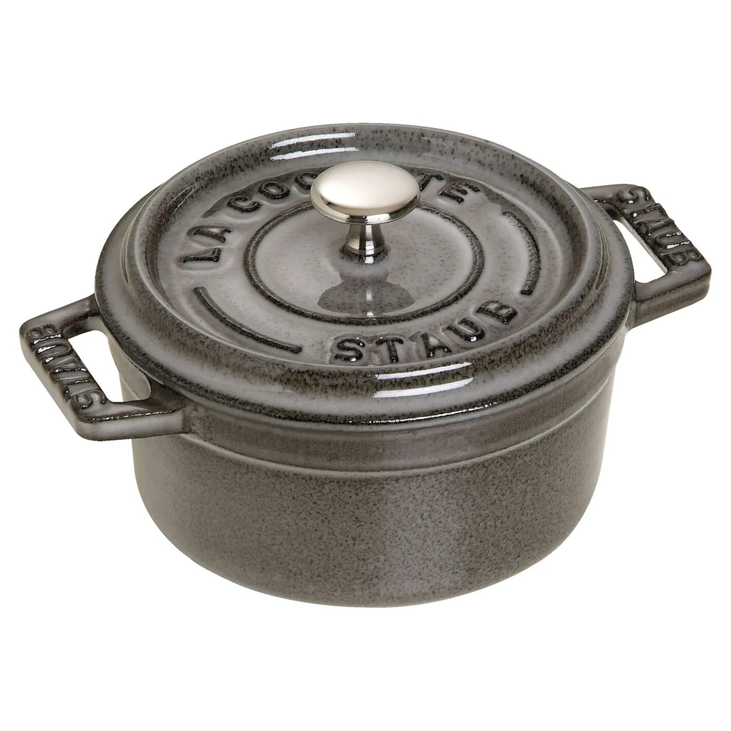 Mini Cocotte 10 cm, rund, Graphit-Grau, Gusseisen