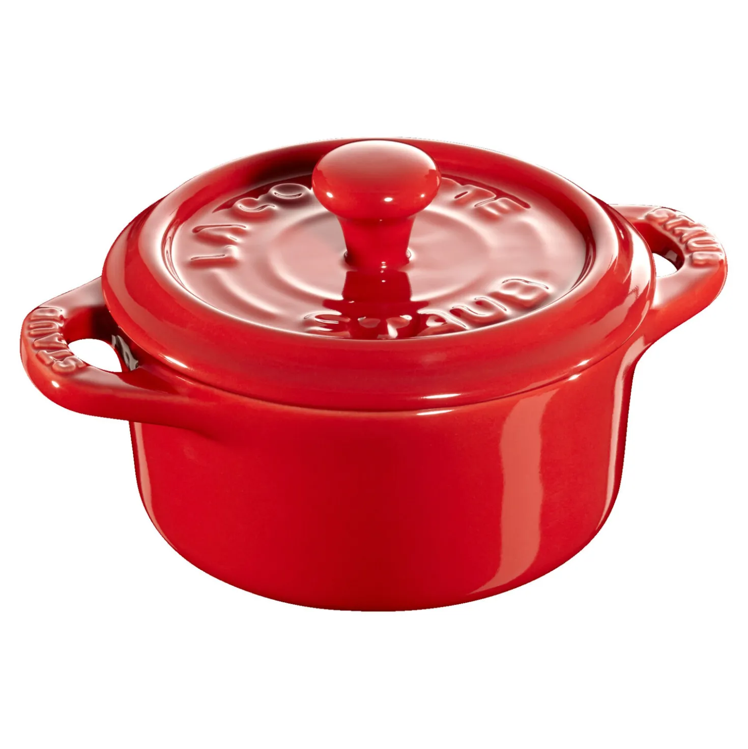 Mini Cocotte 10 cm, rund, Kirsch-Rot, Keramik