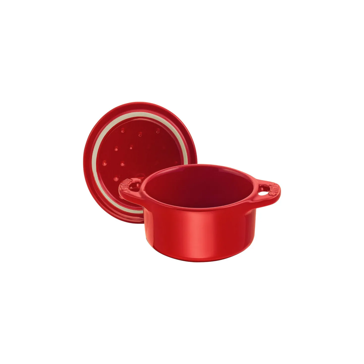 Mini Cocotte 10 cm, rund, Kirsch-Rot, Keramik