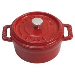 Mini Cocotte 10 cm, rund, Kirsch-Rot, Gusseisen