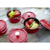 Mini Cocotte 10 cm, rund, Kirsch-Rot, Gusseisen