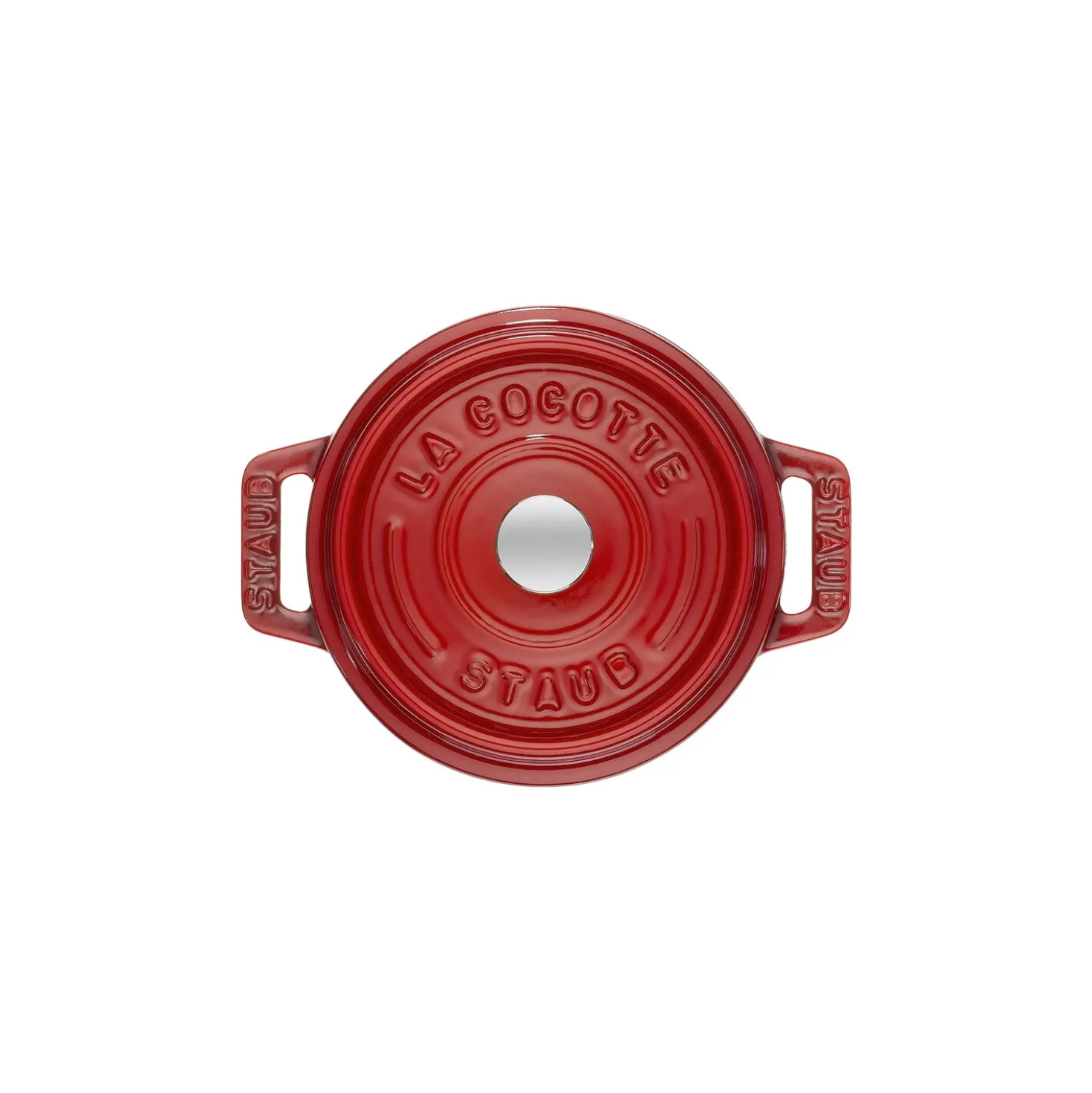 Mini Cocotte 10 cm, rund, Kirsch-Rot, Gusseisen