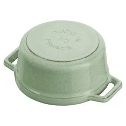 Mini Cocotte 10 cm, rund, Salbeigrün, Gusseisen