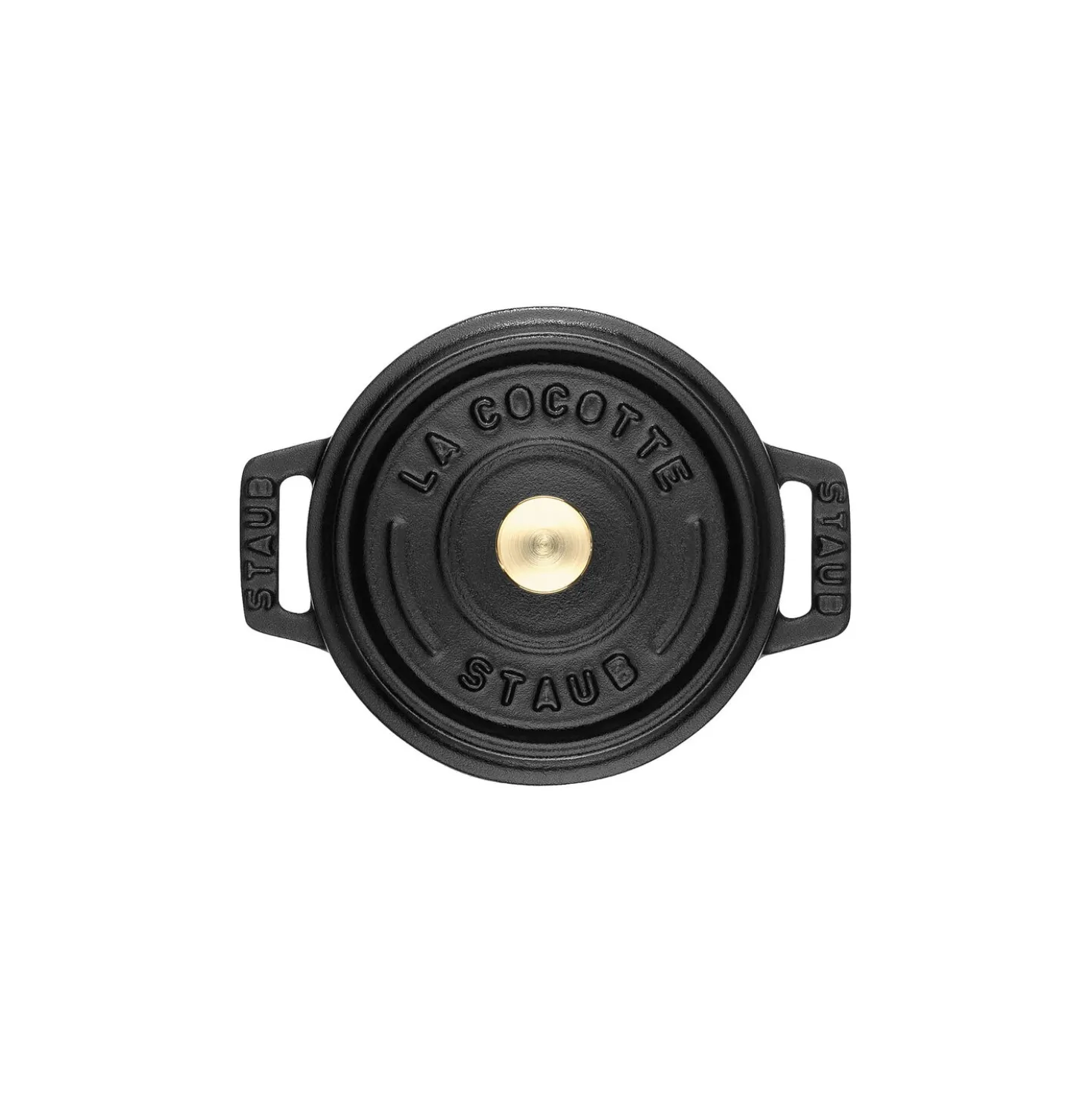 Mini Cocotte 10 cm, rund, Schwarz, Gusseisen