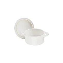 Mini Cocotte 10 cm, rund, Weiß, Keramik