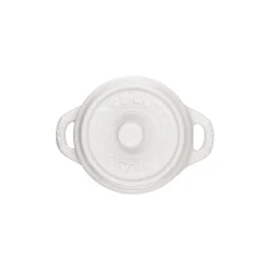 Mini Cocotte 10 cm, rund, Weiß, Keramik